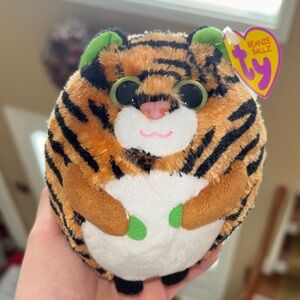 Ty Beanie Ballz Plush Tiger - Orange and Black